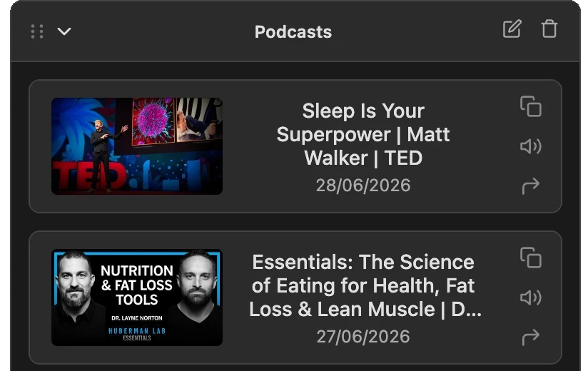 Summary library in dark mode